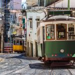 ケーブルカー　ポルトガルの鉄道風景